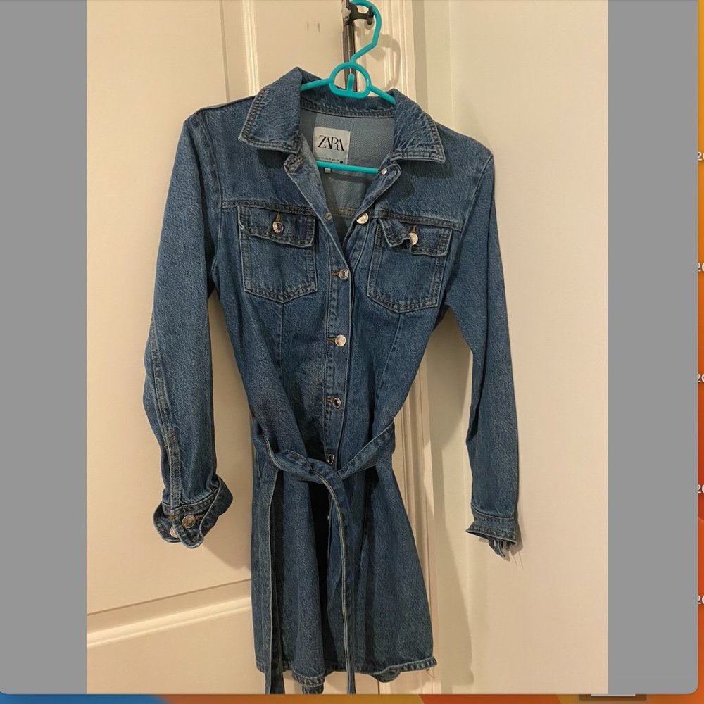 Zara Button Up Denim Mini Dress- XS